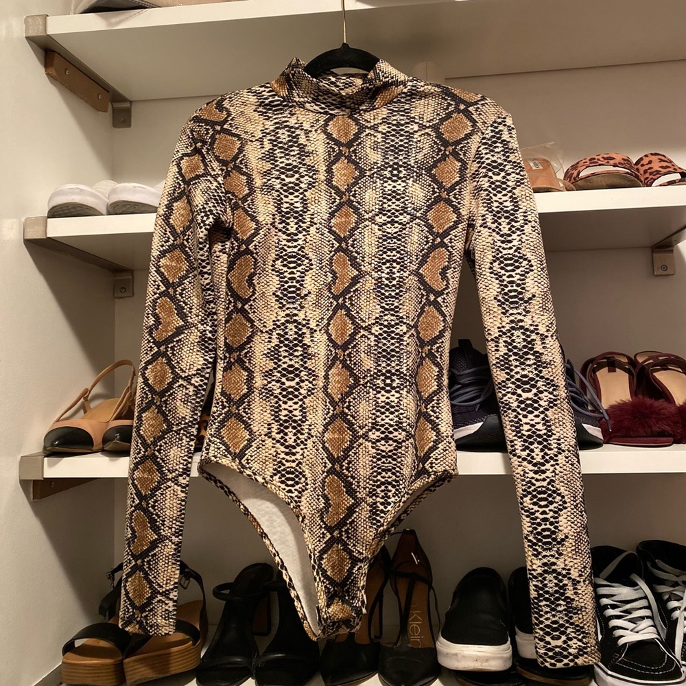 Snakeskin Turtleneck Bodysuit